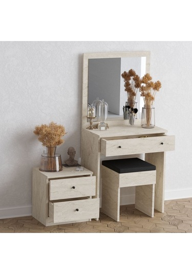 Decormet Nice Makyaj Masası Travertine Safir Meşe