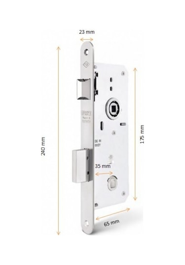 Tursan Gömme Kilit Wc Oval 23 Mm Aynalı 35 Mm Enka485