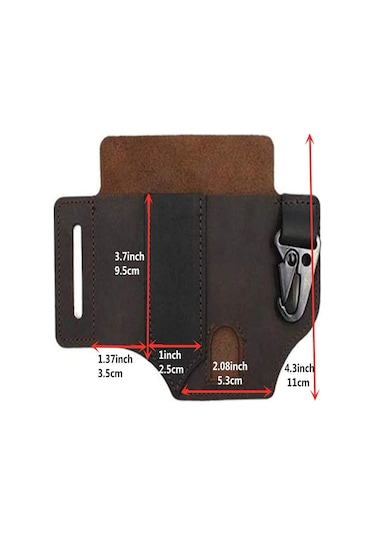 Geeksen Kemer İçin Çok Amaçlı Alet Kılıfı, Erkekler İçin Deri Edc Cep Düzenleyici, Kalemlikli Leatherman Kılıfı, Anahtarlık, El Feneri Kılıfı, Edc Deri Kese Kahverengi
