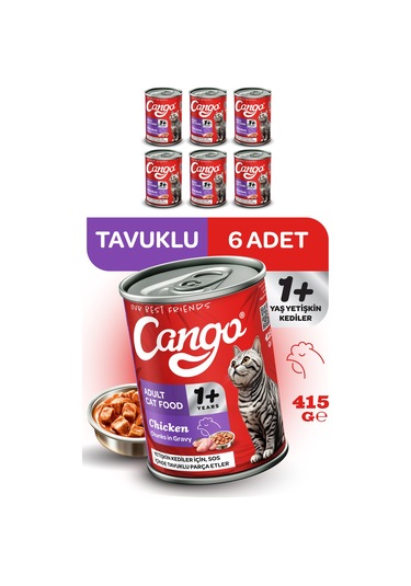 Cango Yetişkin Yaş Kedi Maması Tavuklu 415gr