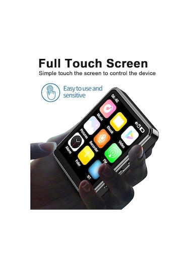 Trendooze Springsun Hoparlörlü Mp3 Ve Mp4 Oynatıcı 2.4 İnç Tam Dokunmatik Ekran Bt Dahili Hoparlör Ve Tf Tf