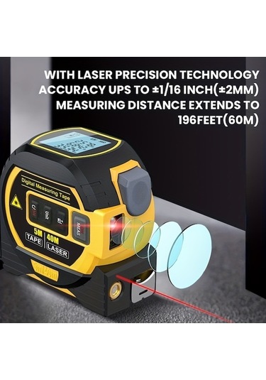Besthome1 3 In 1 40 M Lazer Mesafe Ölçer, Yüksek Doğruluklu, Profesyonel Kullanım İçin