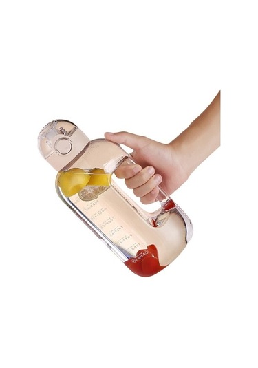 Kkmoon 2lt Büyük Kapasiteli Ve Zaman Işaretli Su Şişesi 3v65rv Beyaz