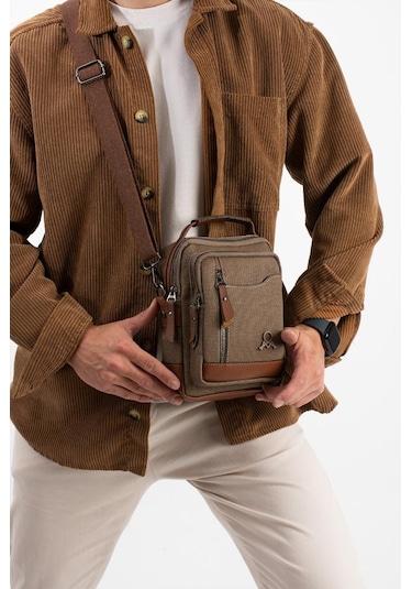 Kanvas Kumaş Erkek Postacı Çanta Omuz Çantası 20 12 Cm Çapraz Askılı Omuz Çantası Mega Çanta Siyah