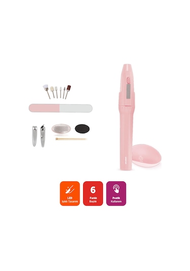 Polosmart Pbs505 Pilli Manikür Pedikür Seti Pembe