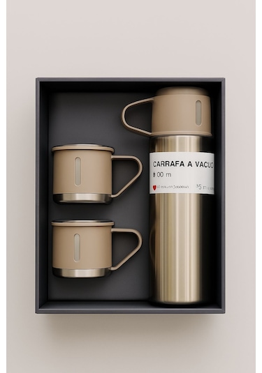 Thermohis 8139 Termos Bardak 3'lü Set Gri