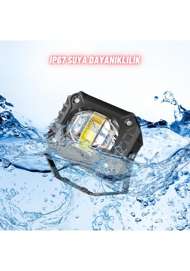 Motosiklet Scooter Led Sis Farı Set Delici Işık Beyaz Sarı Metal Kasa 2 Adet 2 Adet