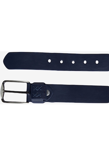 AC&Co / Altınyıldız Classics Erkek Lacivert-kahverengi Özel Ahşap Kutulu 2'li Kot Kemeri Seti Damat Bohçası Lacivert - Kahverengi