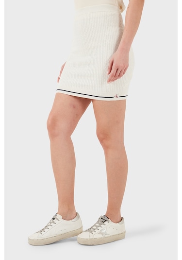 Calvin Klein Bayan Etek Lv047f364g Yas Krem Krem