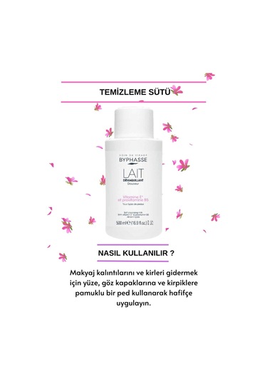 Byphasse Makyaj Temizleme Sütü Tüm Cilt Tipleri 500 ML