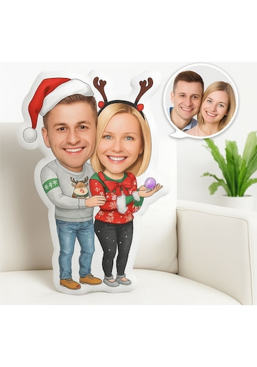 Kişiye Özel Noel Yeni Yıl Çifti Sevdiklerine Özel Fotoğraflı Yılbaşı Armağanı Çok Renkli