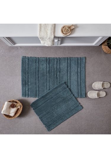 Doquhome Pera Banyo Paspası Petrol 60x100cm Petrol