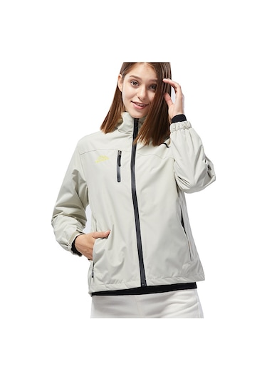 Kadın Tek Katmanlı Açık Hava Spor Ceketi Fildişi Beyazı Fildişi Beyazı