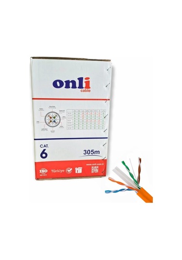 Onli 305mt 23awg Utp Cat6 Network Kablosu Turuncu Yerli Üretim