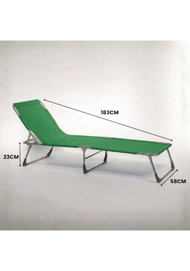 Ecm Proger Katlanır Kademeli 2'li Şezlong - Yeşil