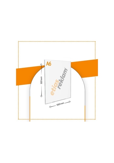 A6 U Tipi Dikey Şeffaf Pleksi Föylük