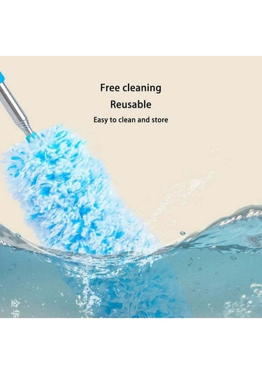 Mufunye Ev Temizliği İçin Elle Tutulan Yıkama Eliyebilen Mikrofiber Elektrostatik Toz Tüpü Mavi