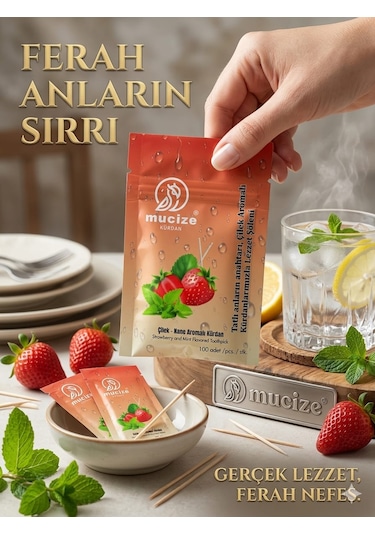 Mucize Aromalı Kürdan 3"lü Doypak Set Kiraz-mentol/çilek-nane/şeftlai-buzlu Cay