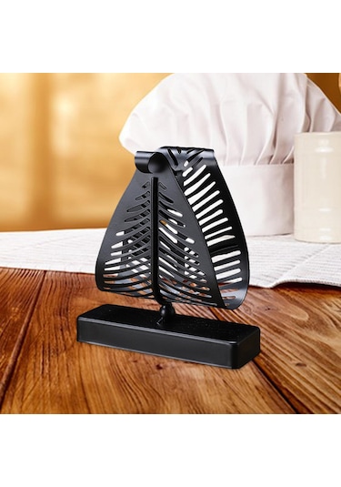 Homyl Peçetelik Tezgah Üstü Mendil Rafı Dikey Metal Kağıt Siyah