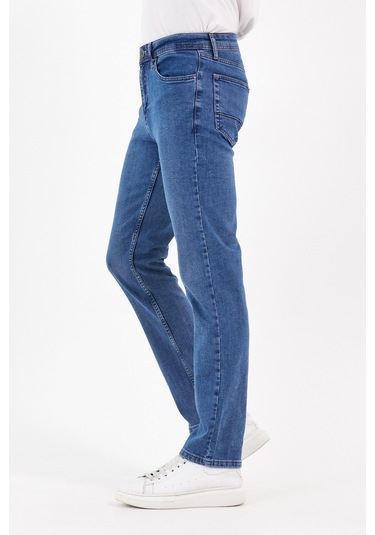 Digital Jeans Normal Kesim Fermuarlı Geniş Paça Yüksek Be Orta Mavi Açık Gri