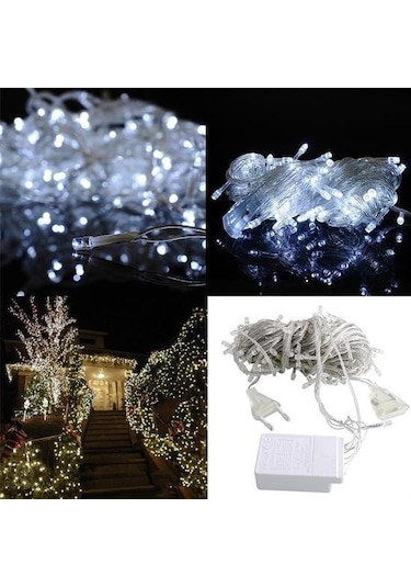 Buffer 100 Ledli 8 Fonksiyonlu 10 Metre Led Aydınlatma Dekor Lambası Beyaz