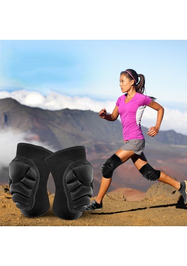 Wezone Ekstra Kalın Sünger Dizlik - Basketbol, Dans Ve Outdoor Sporlar İçin Rahat Koruma Siyah