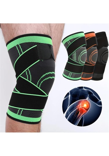 Spor Kneepad Erkekler Basınçlı Elastik Diz Pedleri Destekleme Fitness Dişli Tenis Voleybolu Brace Koruyucu Orange, L