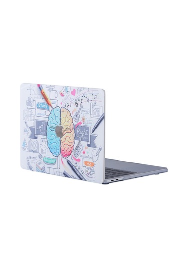 Macbook Air Kılıf 13 İnç Beyin Desenli Brain Eski Usb'li Model 2010-2017 A1369 A1466 İle Uyumlu Beyaz