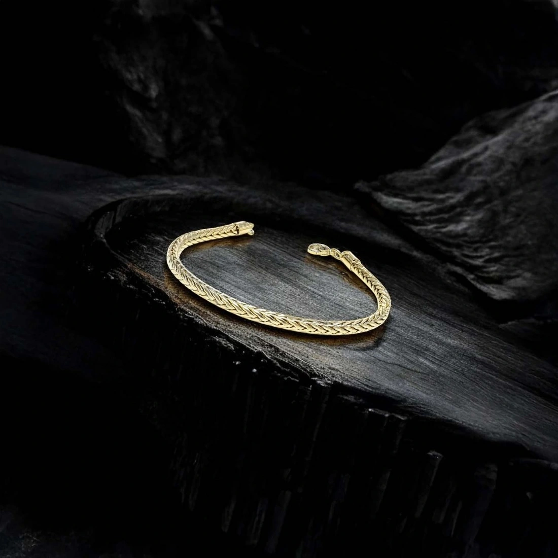 Moncuk Design Oval Kral Bakla Örgülü Sarı Çelik Zincir Bileklik 4mm 3351czb1d46 Sarı