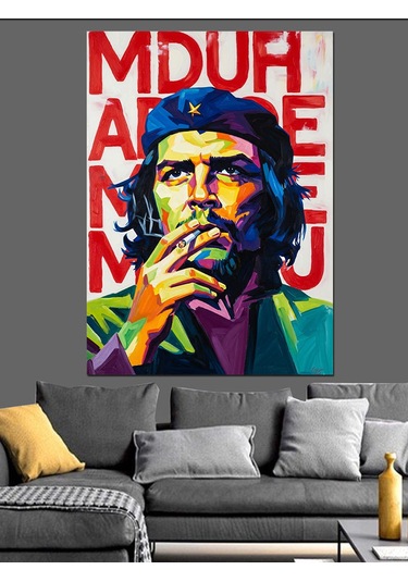 Che Guevara Pop Art Dekoratif Kanvas - Mdf Ahşap Tablo
