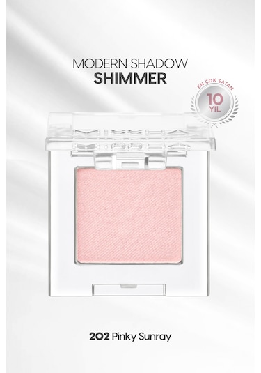 Uzun Süre Kalıcı Kolay Uygulanan Işıltılı Tekli Far Modern Shadow Shimmer 202 Pinky Sunray 202