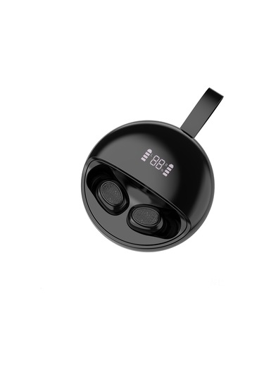 Qingmipy Yh-03 Siyah Tws Bluetooth 5.0 Kulaklık - Mini Gizli Spor Araç İçin - Akıllı Telefon Uyumlu - Sayısal Gösterge - 30 Saat Çalma Süresi