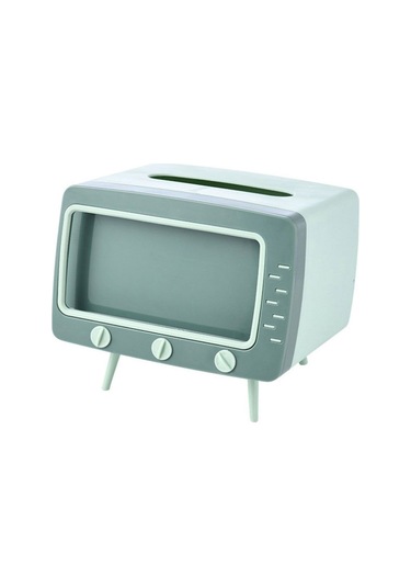 Geekyou Retro Tv Desenli Çift Fonksiyonlu Servis Kağıdı Tutucu İle Telefon Standı - Ev Ofis Mutfak Kullanımı