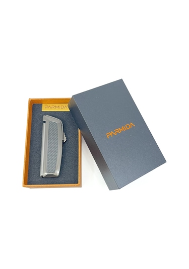 Parmida Puro Makaslı Jet Alev Puro Çakmağı - Gri