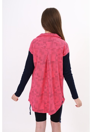 Toontoy Kız Çocuk Komple Baskılı Hırka Fuşya