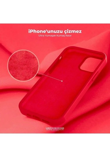 İphone 13/14 Uyumlu Lansman Kılıf Leke Kir Su Tutmayan Yüzey İçi Kadife Mükemmel Hissiyat Kirmizi