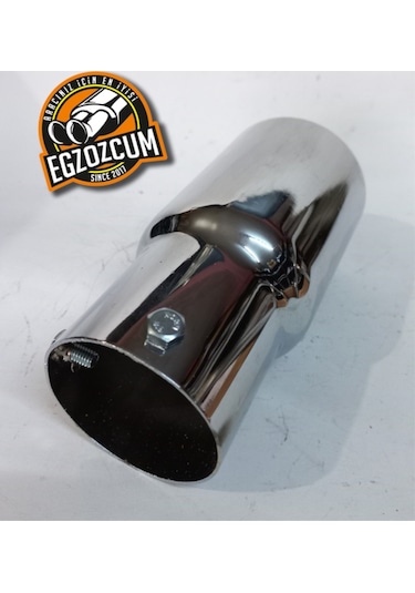 60 Mm. Yuvarlak Sessiz Nikelaj Vidalı Egzoz Eksoz Ucu Tekli Uyumlu