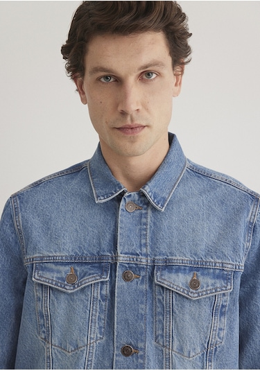 Mavi - Drake Classic Denim Puslu Indigo Mavi Jean Ceket 010143-89136 Koyu Mavi