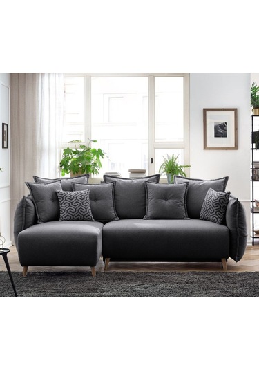 Puffy Sandıklı Köşe Koltuk Antrasit Sol Köşe Antrasit