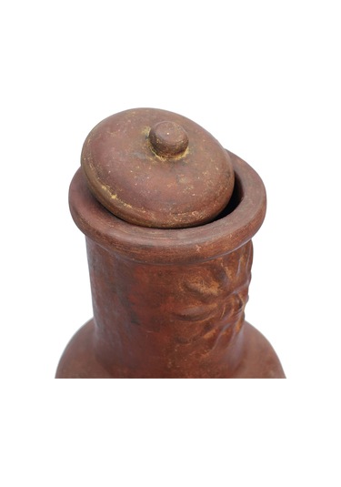 Güneş Motifli Küçük Chimenea Kırmızı