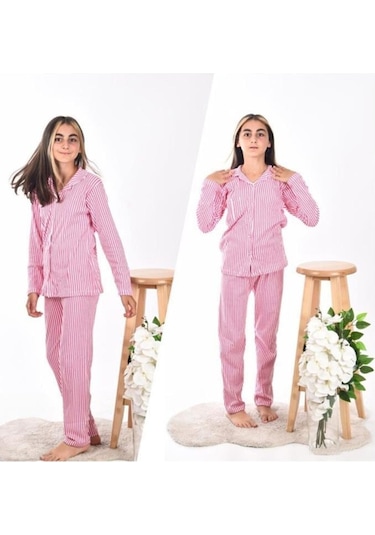 Lemoon Çizgili Düğmeli Çocuk Pijama Takımı C83294 001