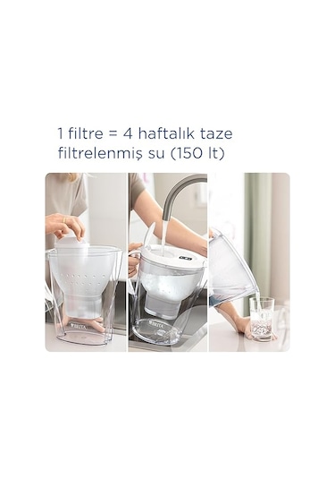 BRITA Marella XL 3x Maxtra Pro All-In-1 Filtreli Su Arıtma Sürahisi - Grafit 3,5 lt