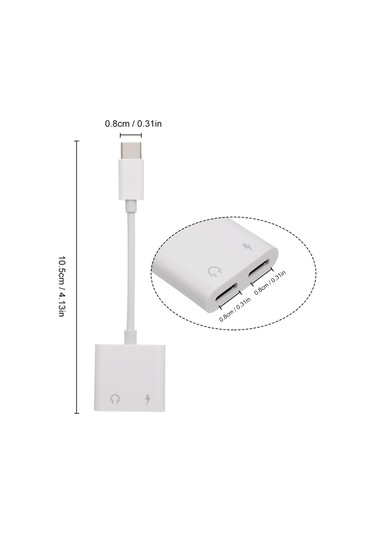 Dofolink Usb-c Çift Port Ses Adaptörü - Hızlı Şarj, Müzik Dinleme, Konuşma Ve Kısa Mesaj Kontrolü - Beyaz Tüm Cep Telefonları İçin Uyumlu