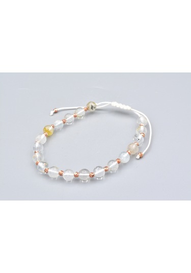 Makrome Model Hakiki Topaz Taşı Bileklik 6 Mm