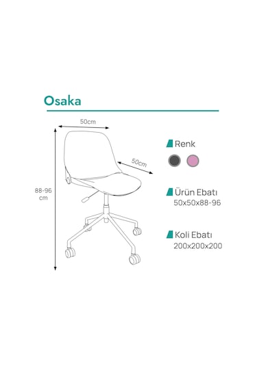 Karr Office Osaka Minimalist Çalışma Sandalyesi Siyah
