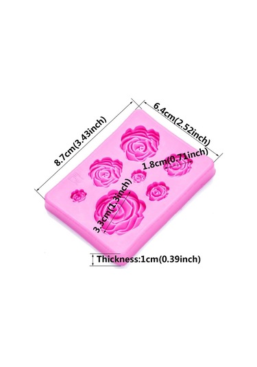 2 Adet Gül Çiçekleri Silikon Kalıpları Kek Çikolata Kalıbı Düğün Pembe