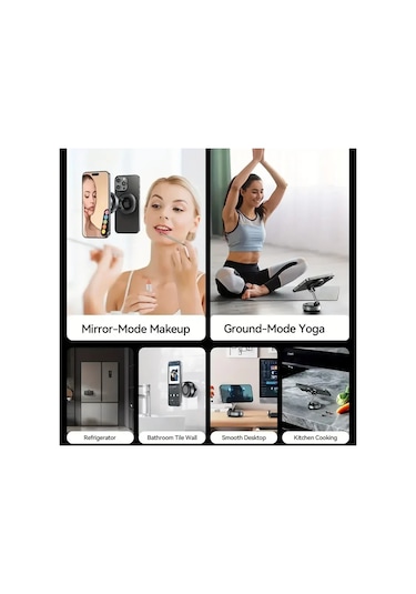 Vakumlu Manyetik Telefon Tutucusu, Magsafe Vantuzlu Telefon Tutucusu, 360 Black Black