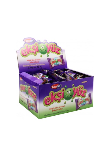 Saadet Ekşiyüz Böğürtlen Aromalı Şekerli Sakız 100 Adet