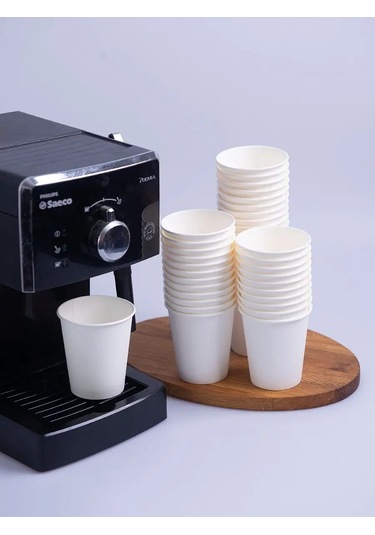 Kinomarket Öğütülmüş Kahve İçin 250 Ml Kağıt Tek Kullanımlık Bardaklar. 100 Adet 12325788 Beyaz