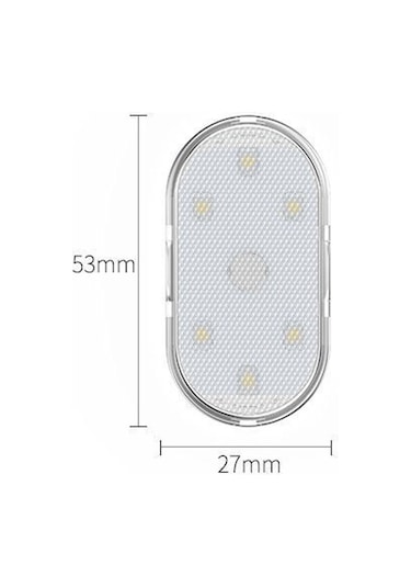 Monyee Araç Için Dokunmatik Led Işık, Gizli Depolama Kutusu Lambası, Usb Şarjlı Kablosuz Tavan Acil Işığı, Tekli Paket, Beyaz Işık Yerleşik Li-pil